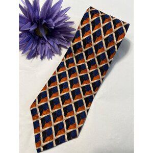 Hand-Crafted For Nordstrom By J.Z. Richards All Silk Geometric Tie Orange/Blue/B